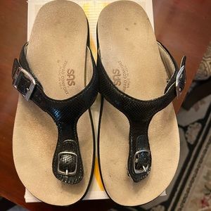 SAS Black Sandals